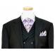 Extrema Black With Indigo Stripes Super 140's Wool Vested Suit HA00146